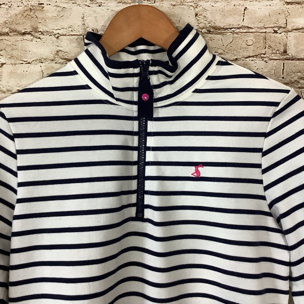 NWT UK Joules Fairdale Half Zip Sweatshirt In Cream Stripe US 8 - Picture 5 of 10
